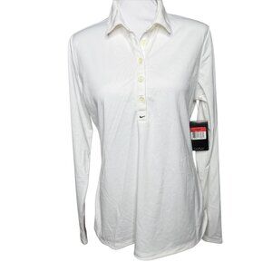 Womens Nike dri-fit golf long sleeve  Stretch Tech polo white Large NWT